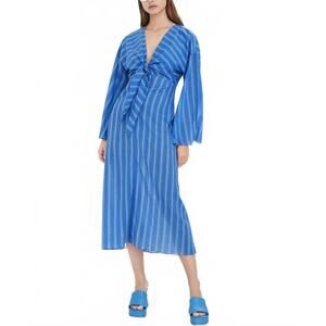 knee length dresses for ladies Aubrey Striped Shirt Midi Dress main image 0